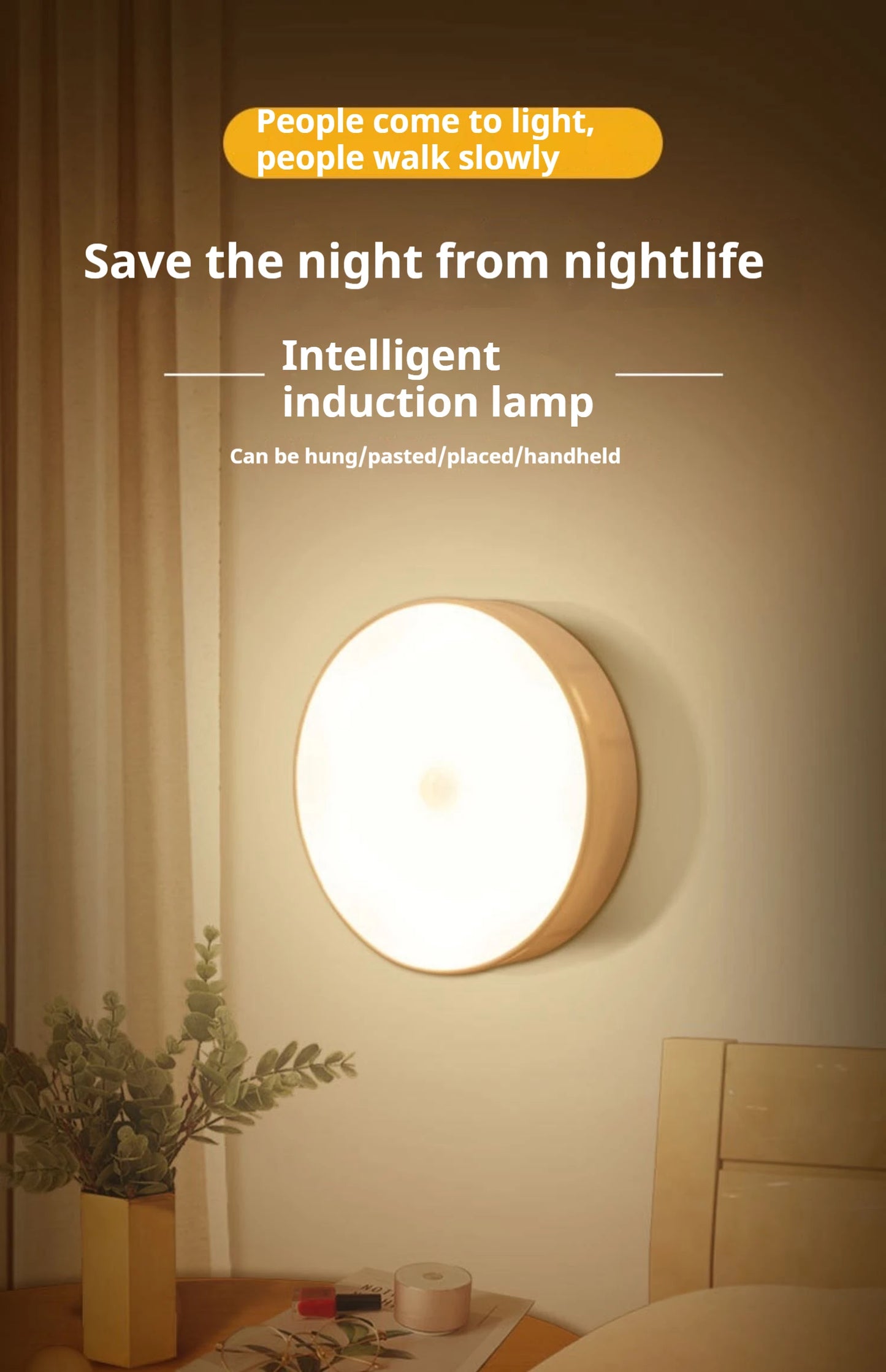 Luz Nocturna LED con Sensor de Movimiento — Automática para Pasillo y Baño