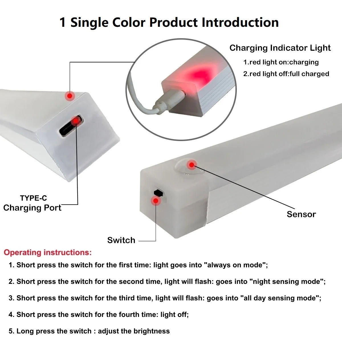 Luz LED con Sensor de Movimiento Recargable — Ilumina Armarios y Pasillos sin Cables