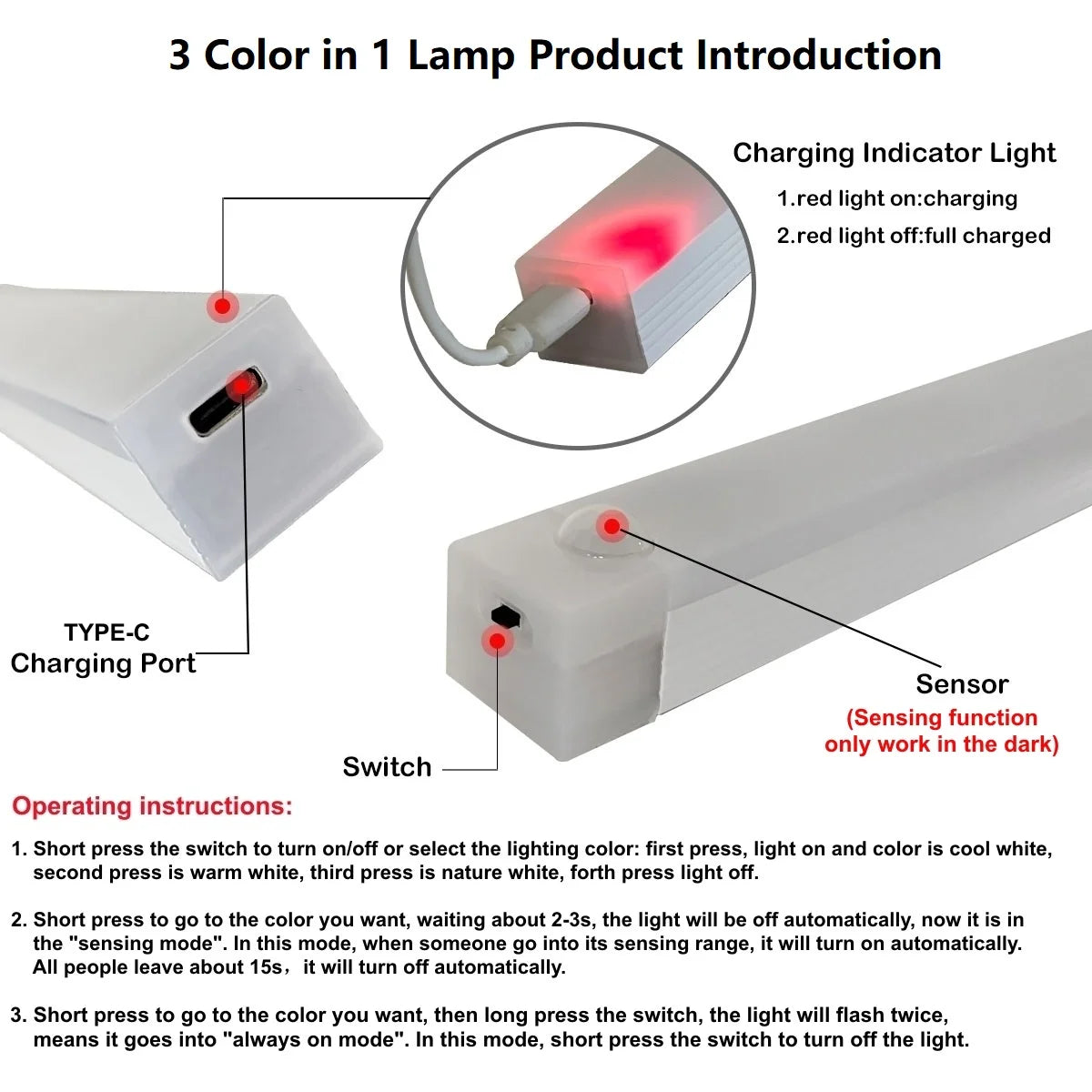 Luz LED con Sensor de Movimiento Recargable — Ilumina Armarios y Pasillos sin Cables
