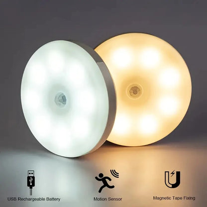 Luz Nocturna LED con Sensor de Movimiento — Automática para Pasillo y Baño