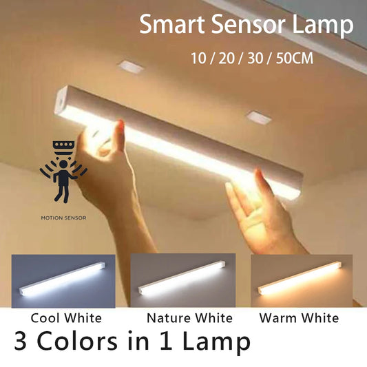 Luz LED con Sensor de Movimiento Recargable — Ilumina Armarios y Pasillos sin Cables
