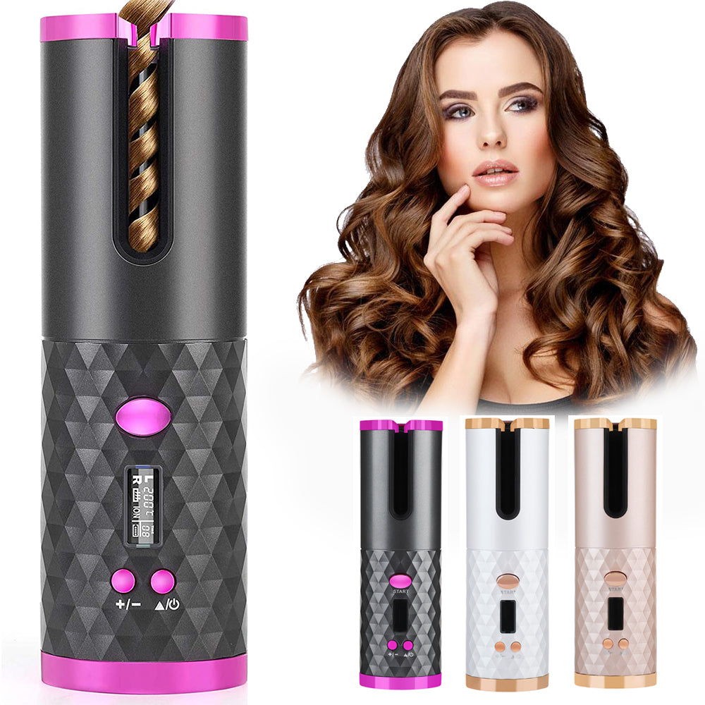 Rizador de pelo automático inalámbrico TotalMarketSpain en color negro
